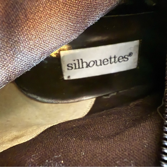 SILHOUETTES Brown Leather Knee High Zipper Boots Witchy Witch Kitten Victorian 9 - Picture 16 of 16